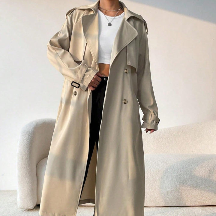 Drune | Damen-Trenchcoat mit doppeltem Revers und verstellbarem Gürtel Maelis