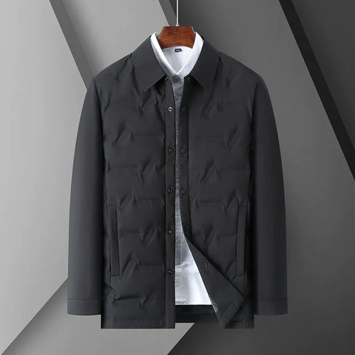 Drune | Daunenjacke - Slim Fit - Shirtkragen - Knopfverschluss - Steppdesign