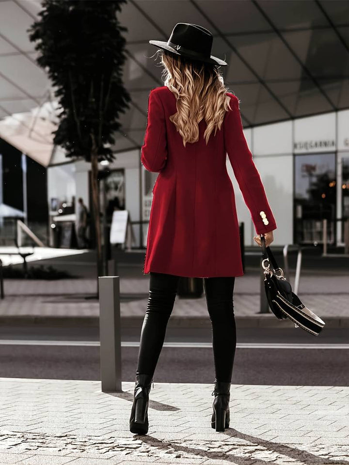 Drune | Wolle Slim Fit Doppelreiher Taillierter Revers mittellang