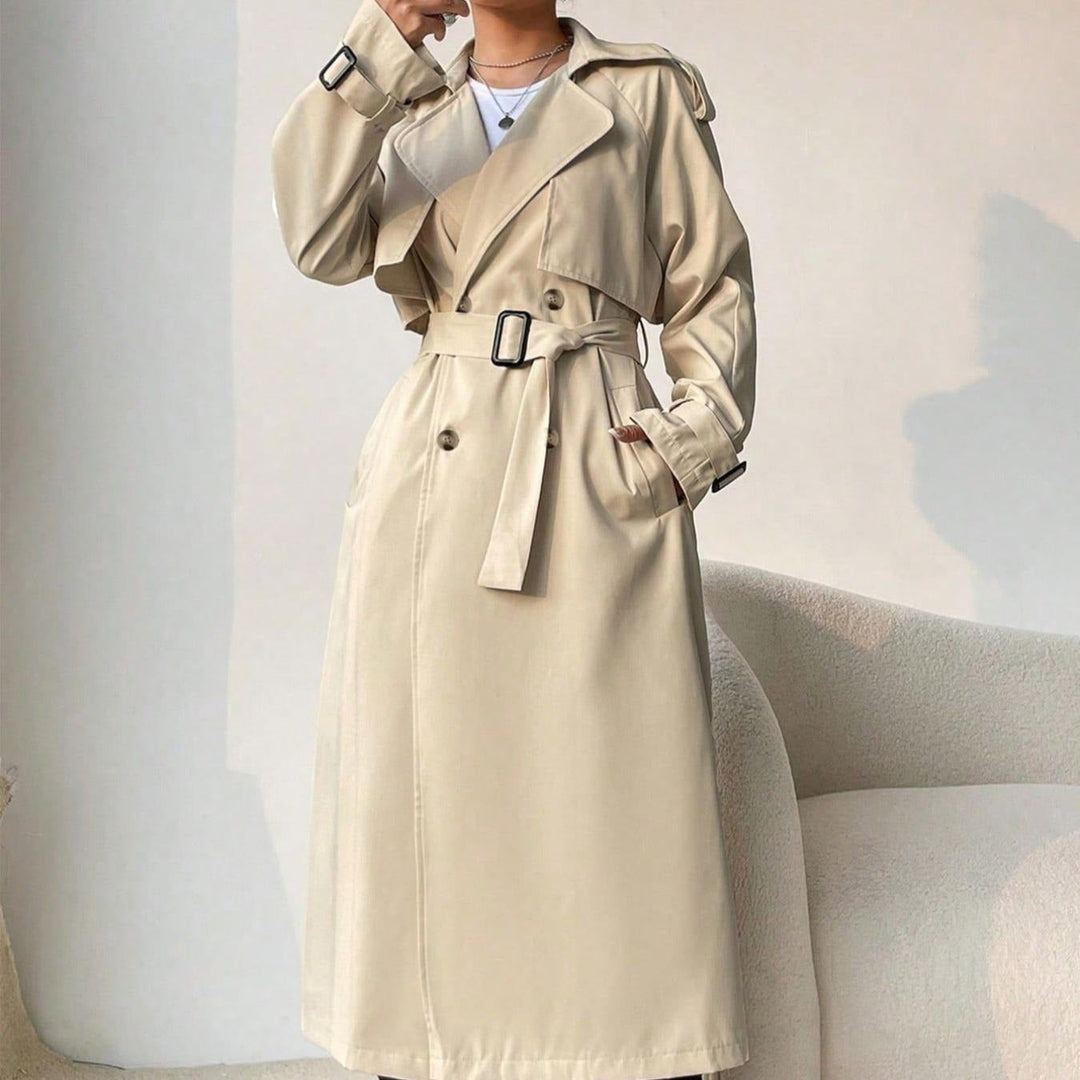 Drune | Damen-Trenchcoat mit doppeltem Revers und verstellbarem Gürtel Maelis