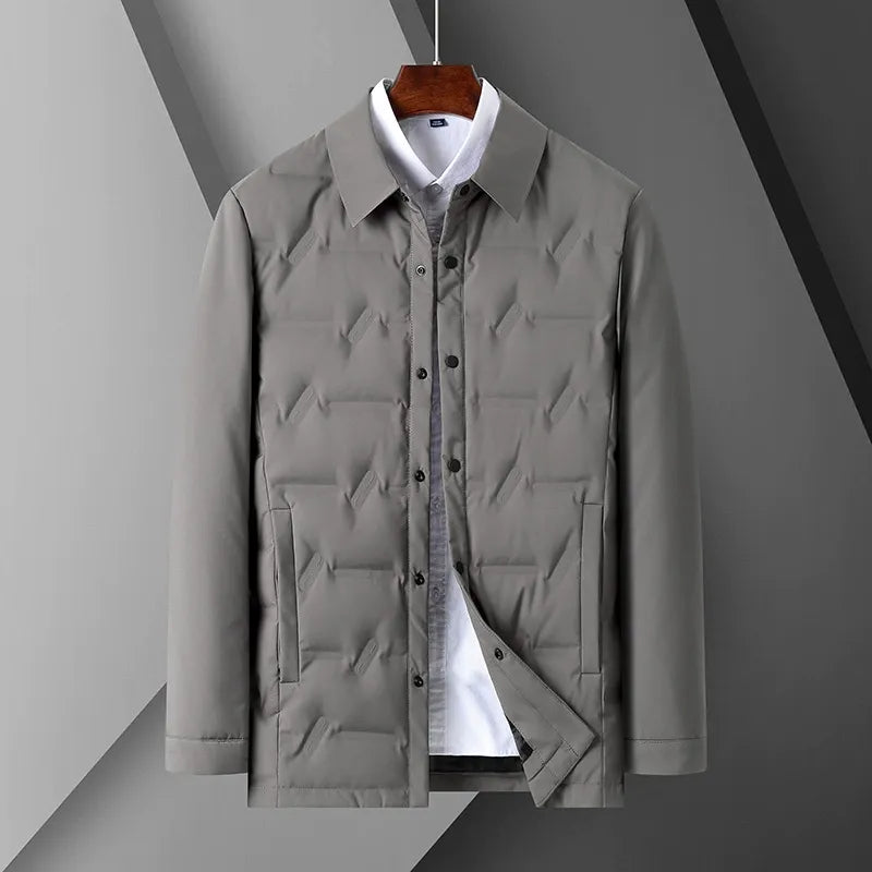Drune | Daunenjacke - Slim Fit - Shirtkragen - Knopfverschluss - Steppdesign