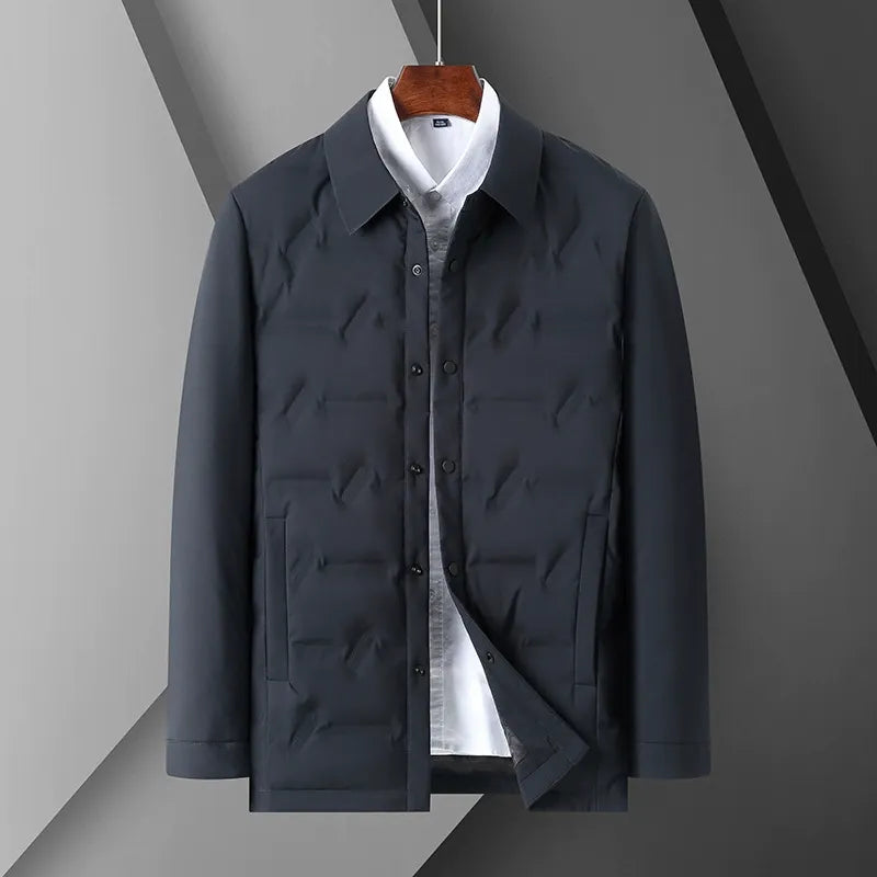 Drune | Daunenjacke - Slim Fit - Shirtkragen - Knopfverschluss - Steppdesign