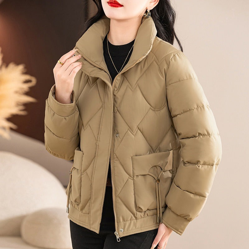 Drune | Gepolsterten Jacke Gestepptes Design Lässige Passform Hoher Kragen Reißverschluss und Druckknopfschluss
