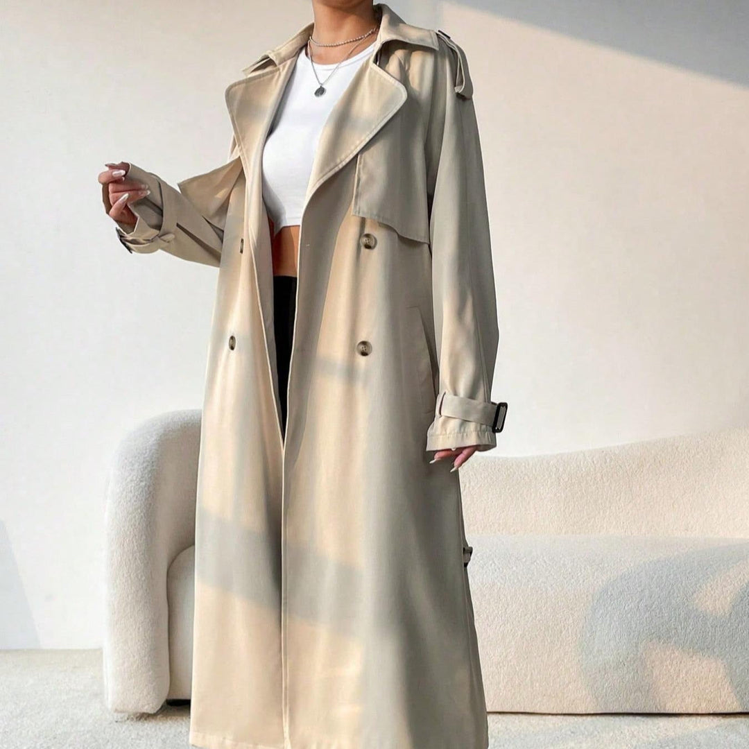 Drune | Damen-Trenchcoat mit doppeltem Revers und verstellbarem Gürtel Maelis
