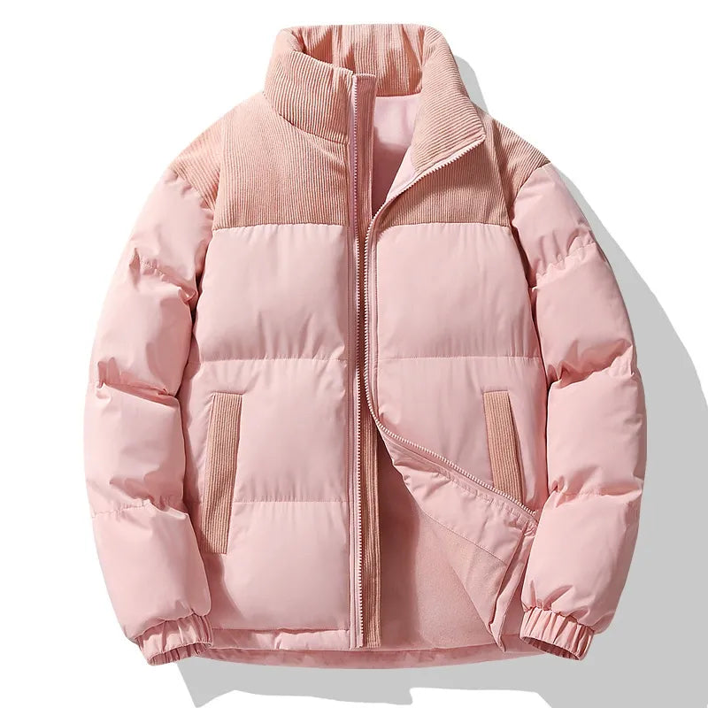 Drune | Pufferjacke - Oversized Fit - Gequiltetes Design - Corduroy-Kragen - Reißverschluss