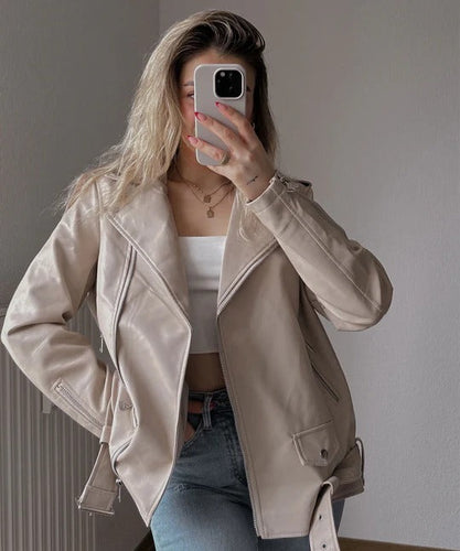 Drune | Klassische Lederjacke für Damen, edel & vielseitig