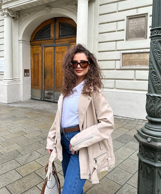 Drune | Klassische Lederjacke für Damen, edel & vielseitig