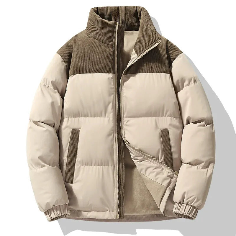 Drune | Pufferjacke - Oversized Fit - Gequiltetes Design - Corduroy-Kragen - Reißverschluss