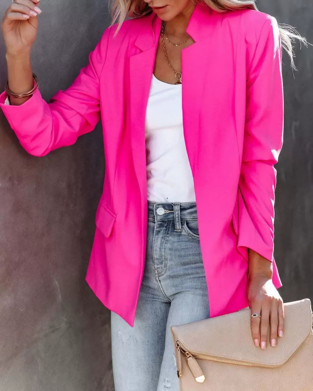 Drune | Blazer Slim Fit Revers Ein Knopf Strukturiertes Gewebe Design