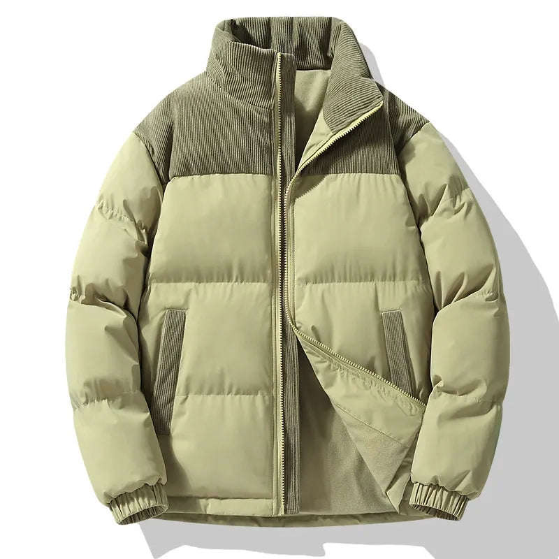 Drune | Pufferjacke - Oversized Fit - Gequiltetes Design - Corduroy-Kragen - Reißverschluss
