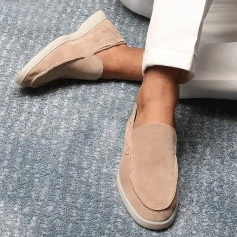Drune | Slipper Wildleder Look Schlupf Mokassin Naht Slim Passform