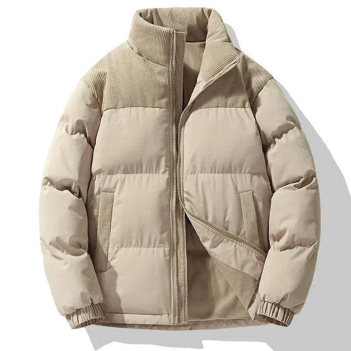 Drune | Pufferjacke - Oversized Fit - Gequiltetes Design - Corduroy-Kragen - Reißverschluss