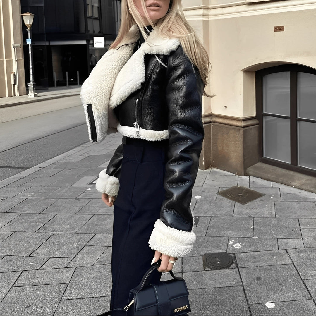 Drune | Damenlederjacke mit Wollfutter für Wärme