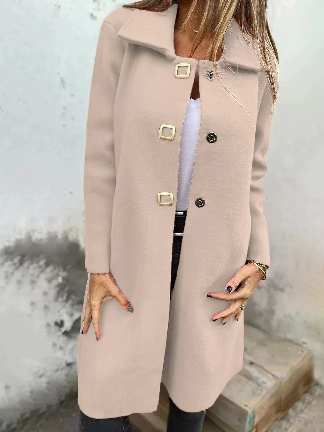 Drune | Aus Wolle Schmaler Schnitt Knielang Einreiher Elegantes Design