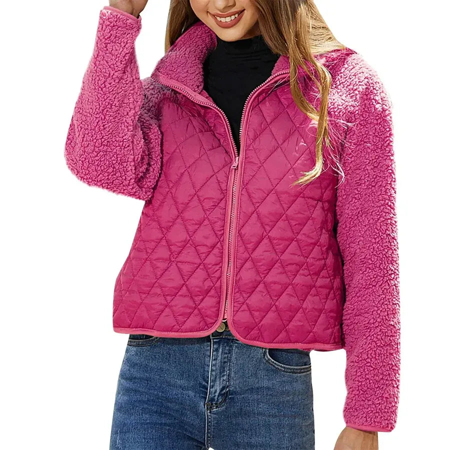 Drune | Gep quiltete Jacke - Lockere Passform - Fleece-Kragen und -Ärmel - Reißverschlussverschluss