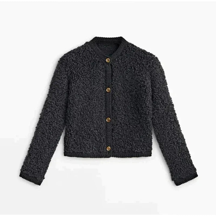 Drune | Jacke - Lockere Passform - Weiche Teddy-Textur - Knopfverschluss - Rundhalsausschnitt