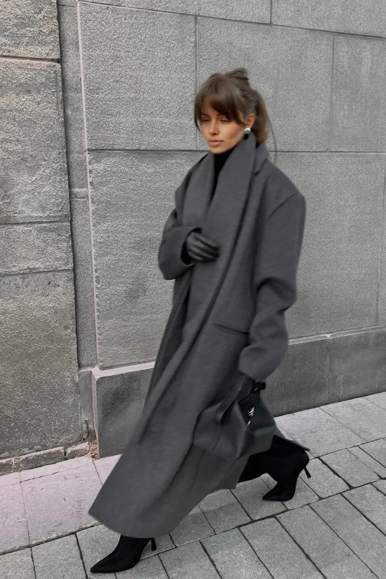 Drune | Lange Cape Mantel Eleganter Hoher Kragen Übermantel