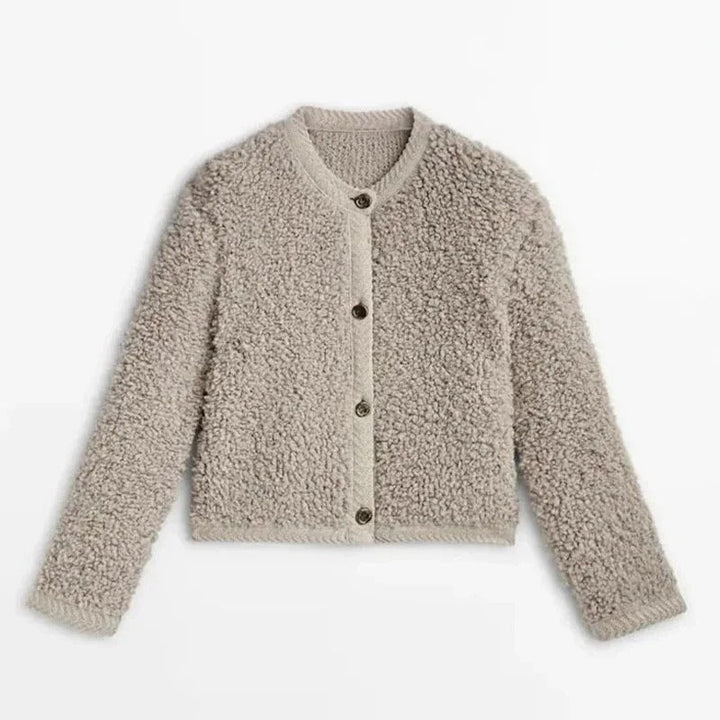 Drune | Jacke - Lockere Passform - Weiche Teddy-Textur - Knopfverschluss - Rundhalsausschnitt