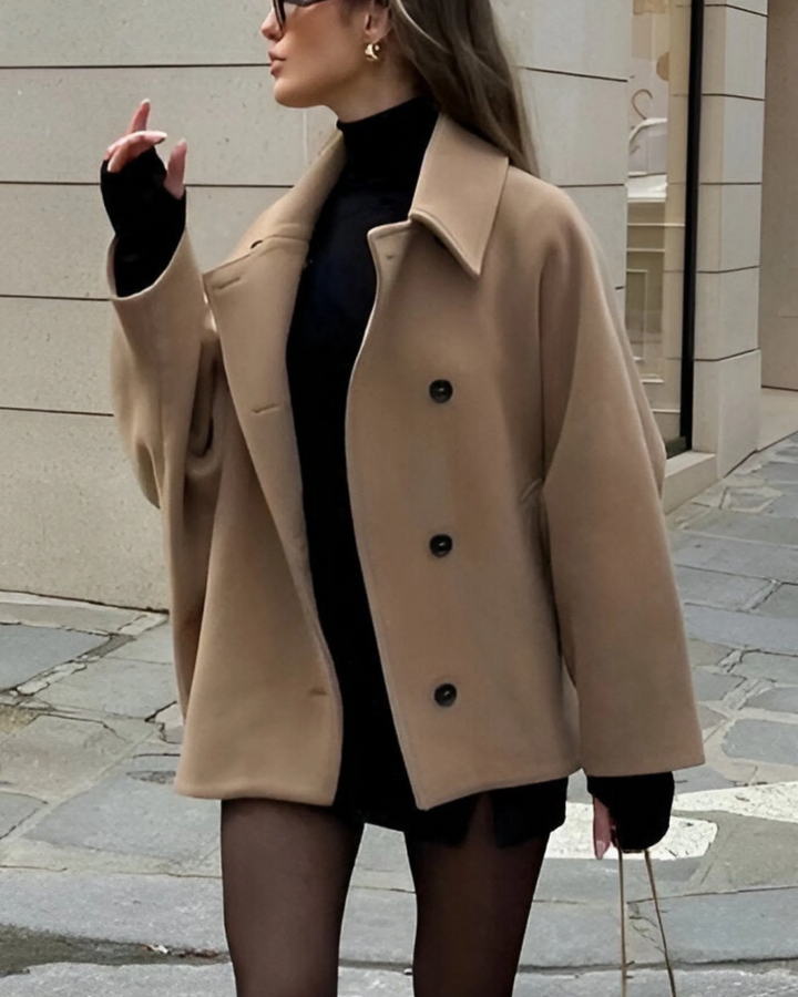 Drune | Übergröße Peacoat Doppelreiher Knopfleistenjacke