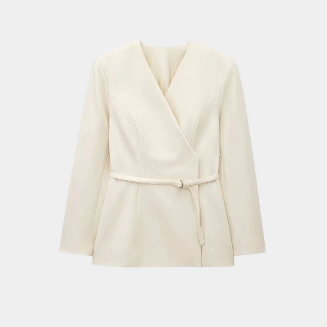 Drune | Wickel Blazer Jacke Langarm Taillierte Passform mit Gürtel
