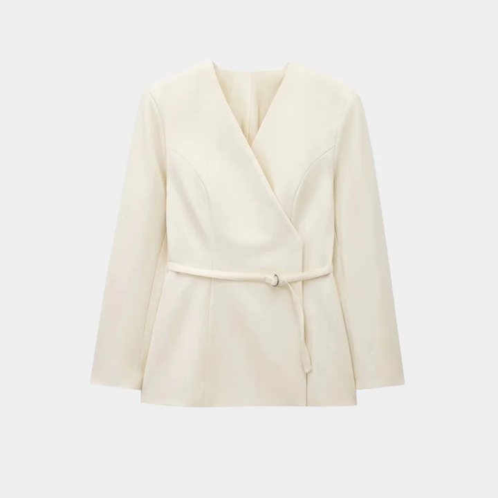 Drune | Wickel Blazer Jacke Langarm Taillierte Passform mit Gürtel