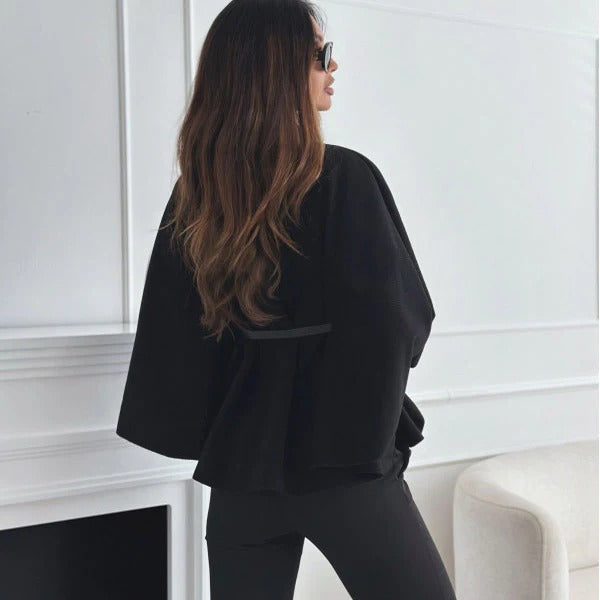 Drune | Gürtel Umhang Jacke Eleganter Hoher Kragen