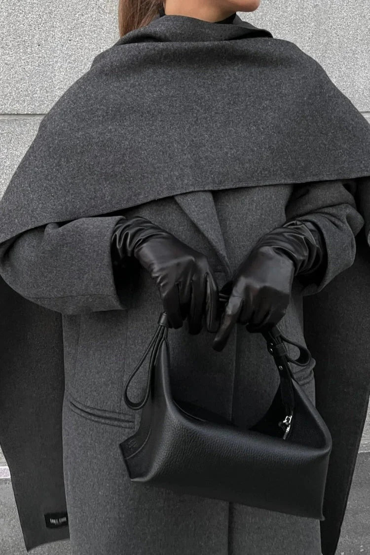 Drune | Lange Cape Mantel Eleganter Hoher Kragen Übermantel