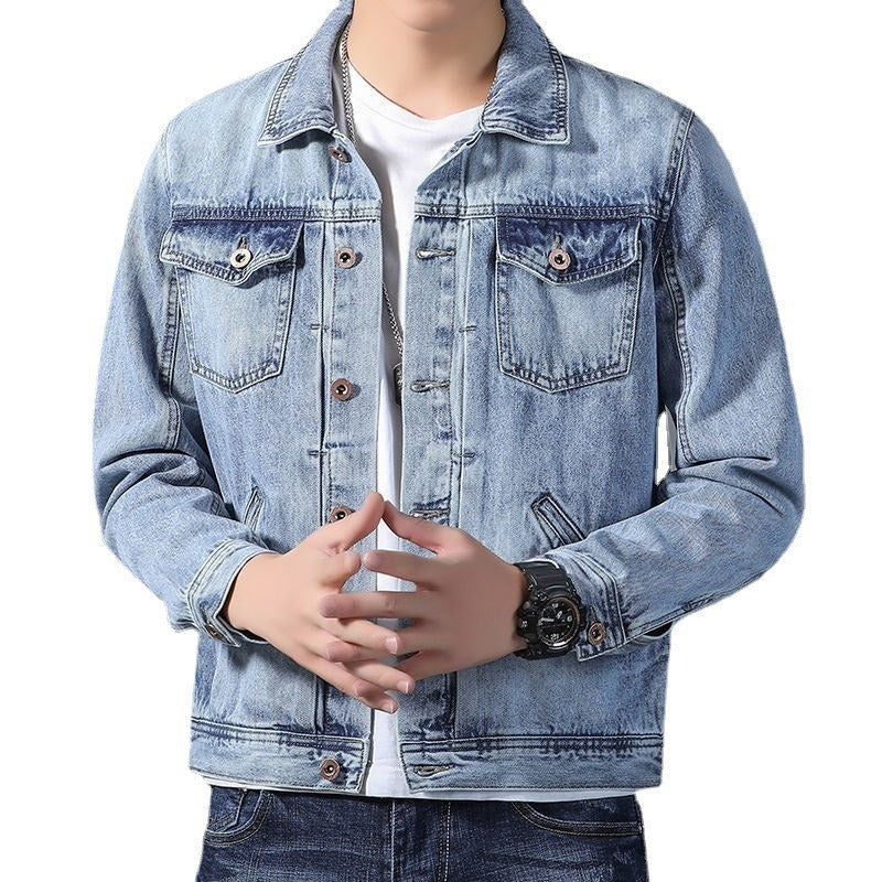 Drune | Klassisches Denim Herrenjackett mit Taschen an der Vorderseite
