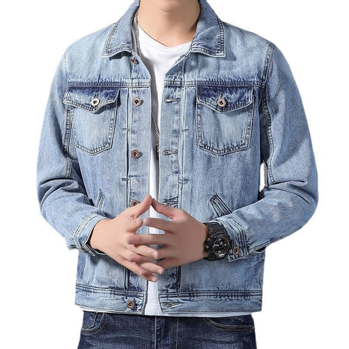 Drune | Klassisches Denim Herrenjackett mit Taschen an der Vorderseite