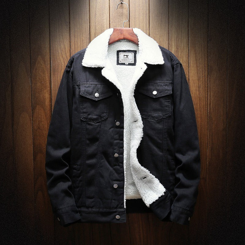 Drune | Herren Jeansjacke mit Fleece-Futter
