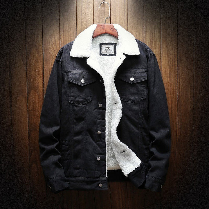 Drune | Herren Jeansjacke mit Fleece-Futter