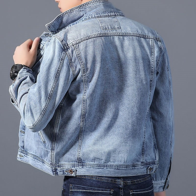 Drune | Klassisches Denim Herrenjackett mit Taschen an der Vorderseite