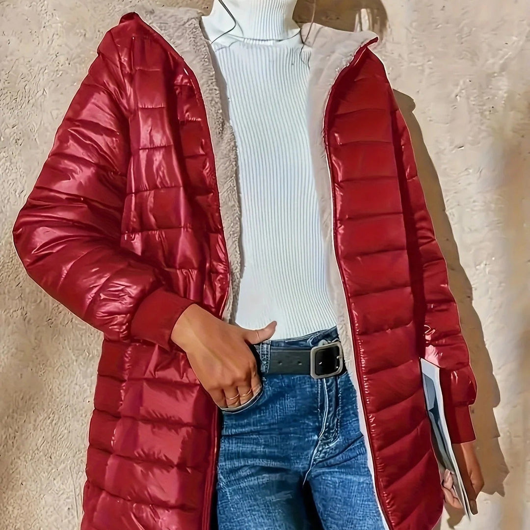 Drune | Damen Gequiltete Lange Jacke Lockere Passform