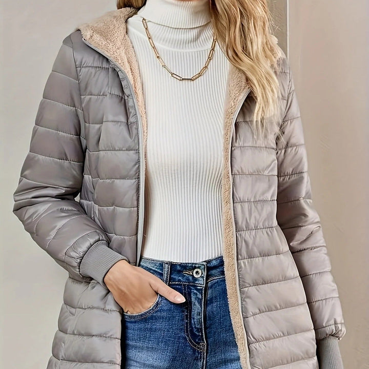 Drune | Damen Gequiltete Lange Jacke Lockere Passform