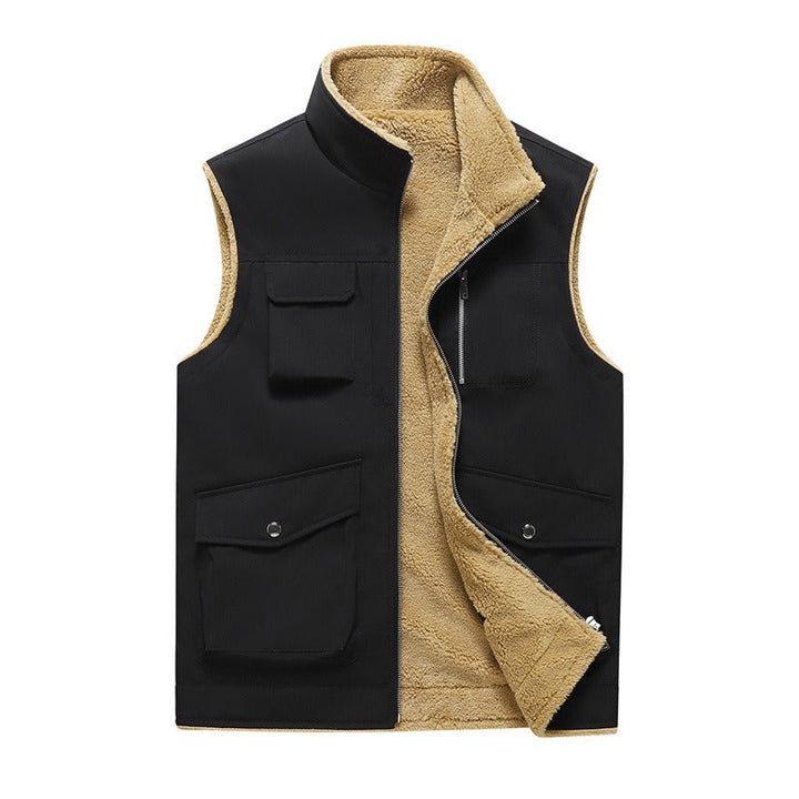 Drune | Mit fleecegefütterter Herren Bodywarmer mit mehreren Taschen im Outdoor-Stil