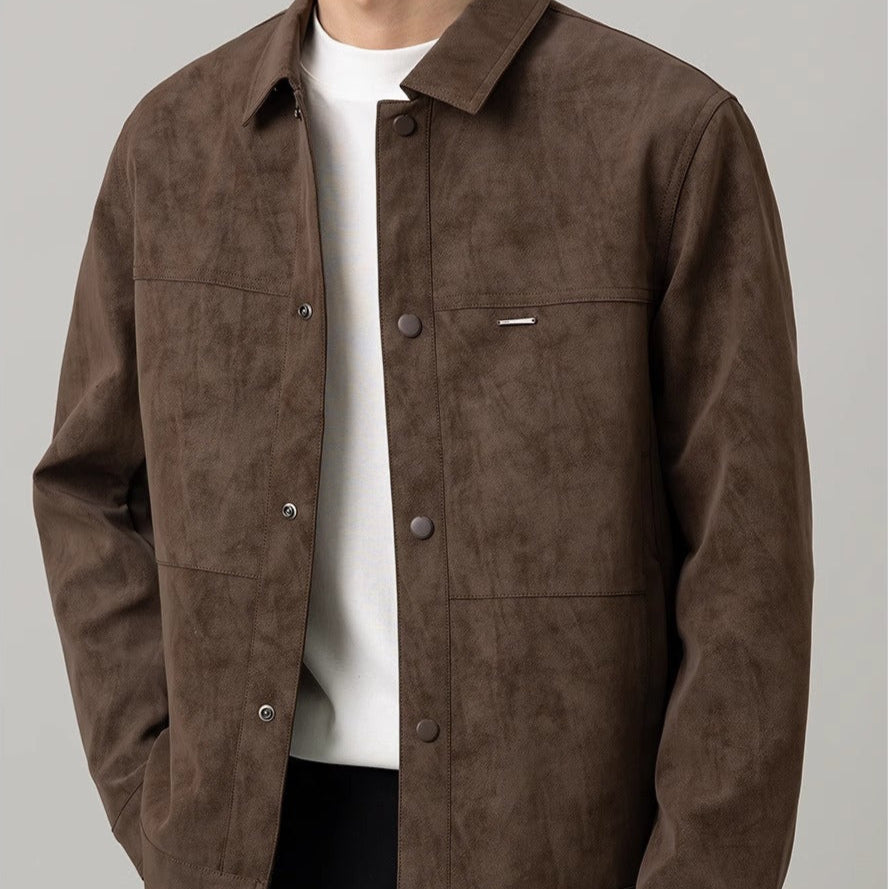 Drune | Herrenjacke mit Wildleder-Effekt