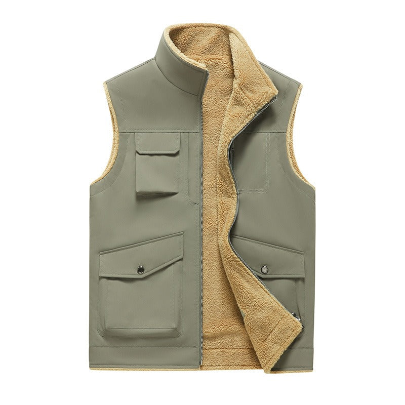 Drune | Mit fleecegefütterter Herren Bodywarmer mit mehreren Taschen im Outdoor-Stil