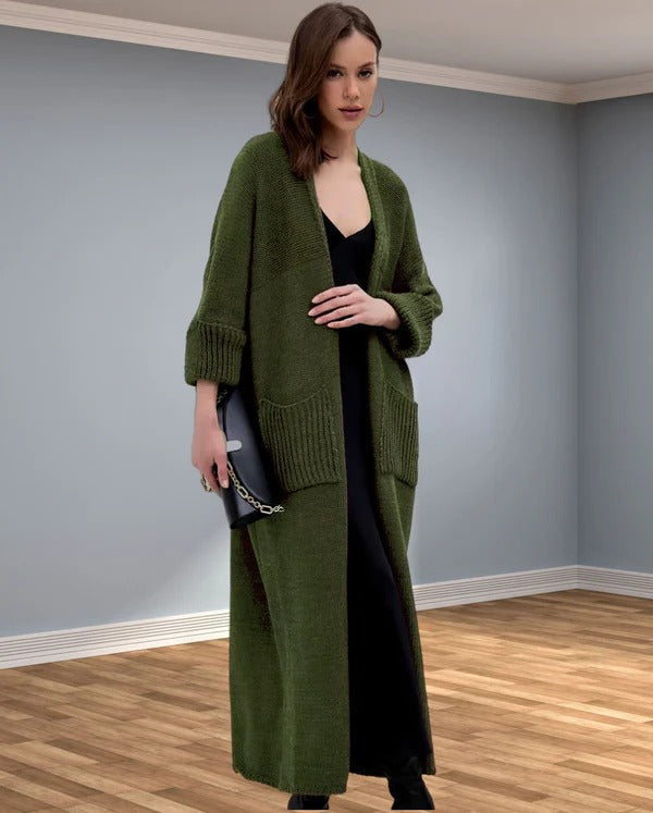 Drune | Strickmantel - Oversized Fit - V-Ausschnitt - Lange Ärmel mit Taschen