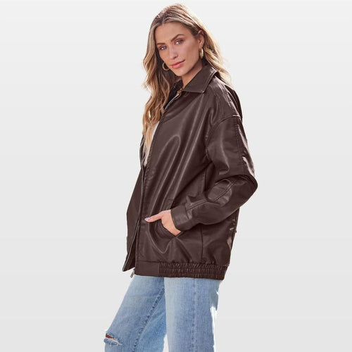 Drune | Leder Bomberjacke