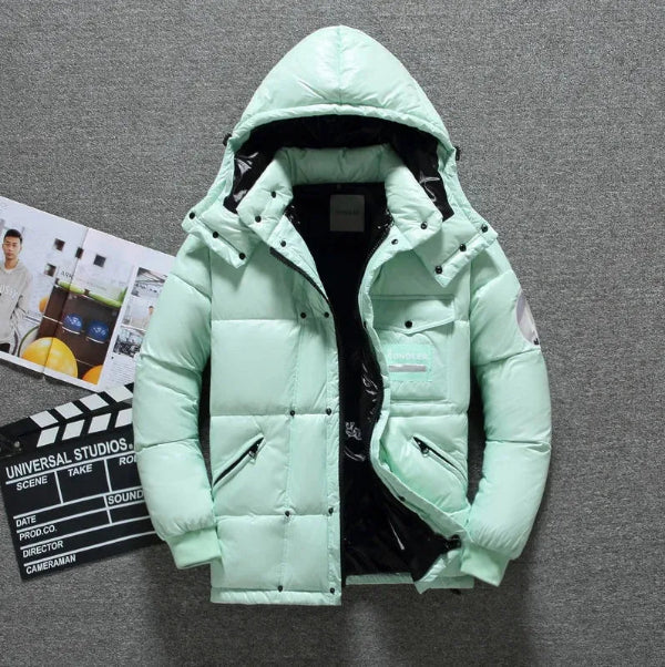 Drune | Pufferjacke Wasserabweisend Kapuze Normale Passform Steppdesign
