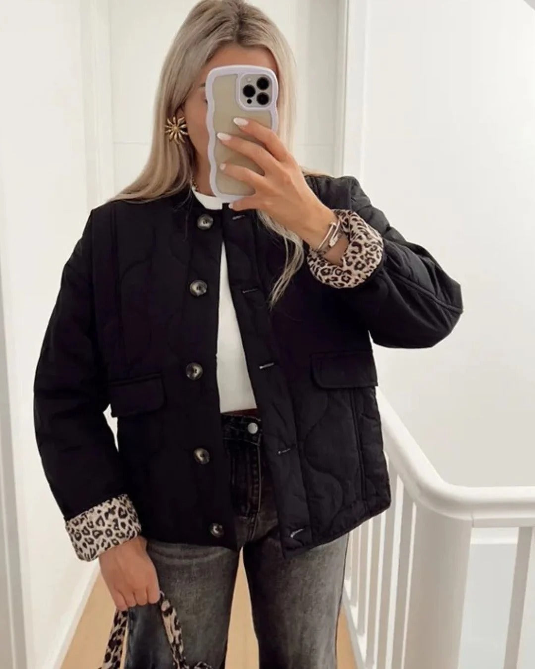 Drune | Elegante Jacke mit Leopardenmuster