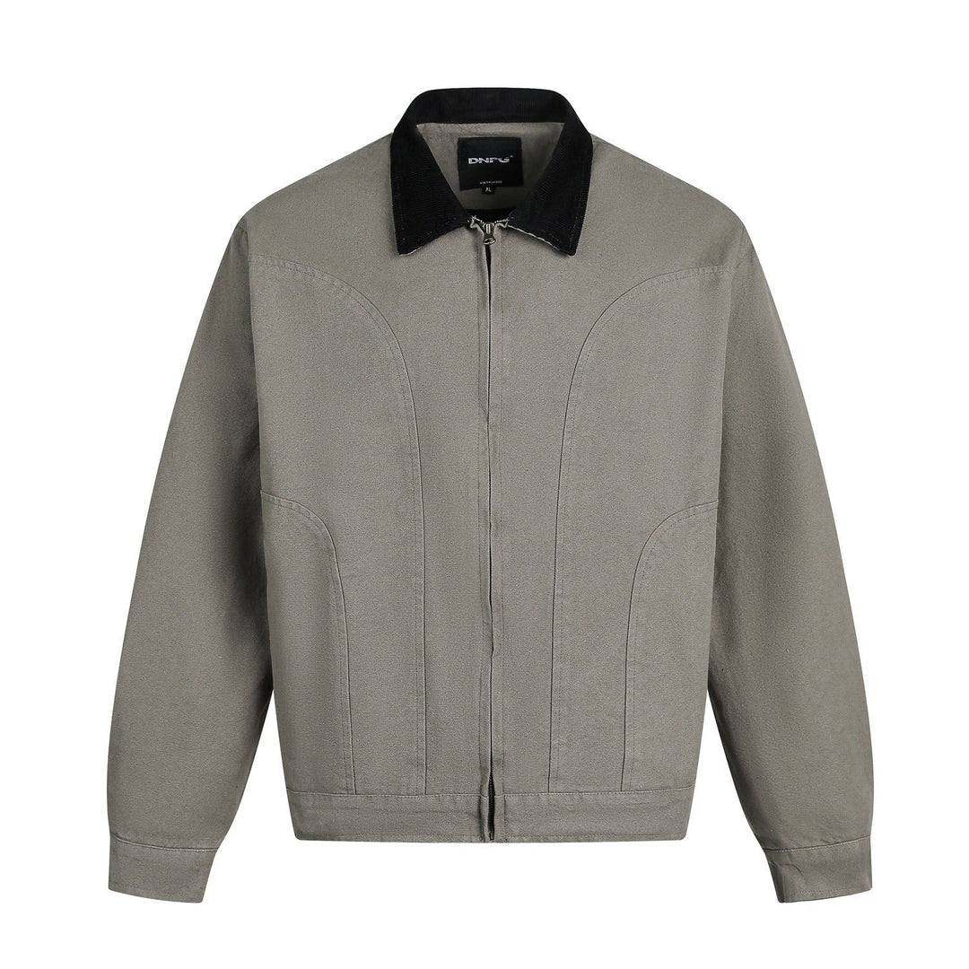 Drune | Herrenjacke mit Wildleder-Effekt und Druckknopfverschluss