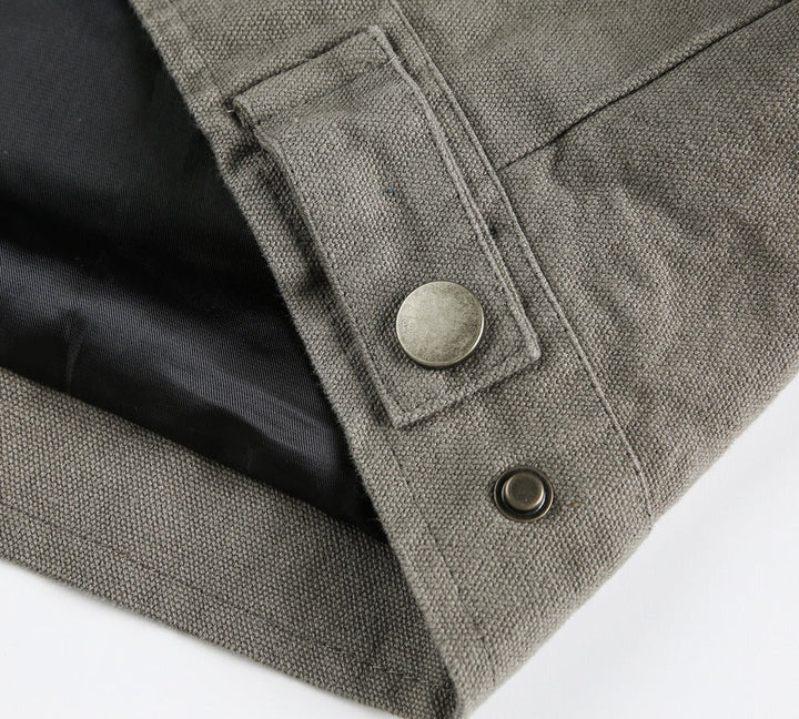 Drune | Herrenjacke mit Wildleder-Effekt und Druckknopfverschluss