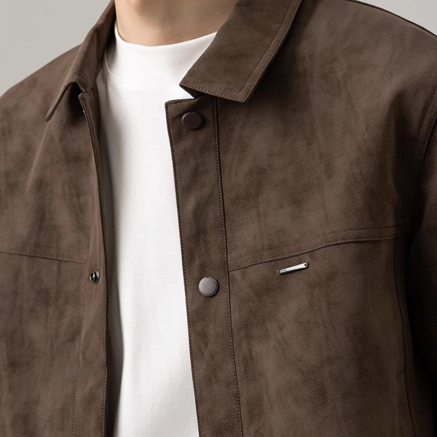 Drune | Herrenjacke mit Wildleder-Effekt