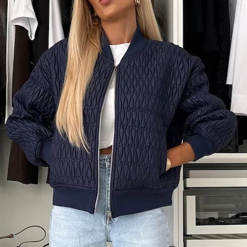 Drune | Gepolsterte Jacke - Kurz geschnittenes Modell - Rippeneinsätze - Reißverschluss - Casual Look