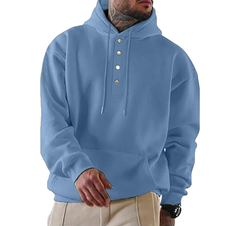 Drune | Kapuzenpullover Lockerer Schnitt Fleece Knopfleiste Alltagsgebrauch