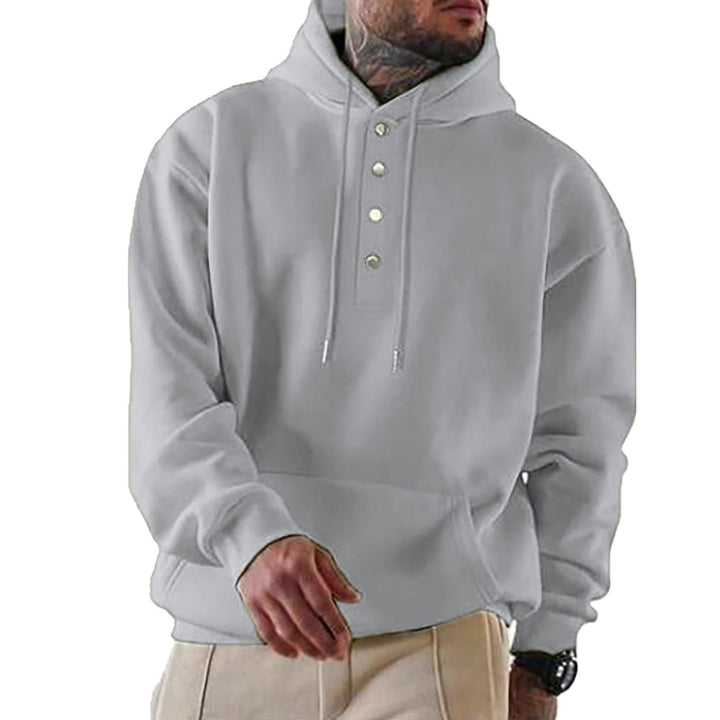 Drune | Kapuzenpullover Lockerer Schnitt Fleece Knopfleiste Alltagsgebrauch