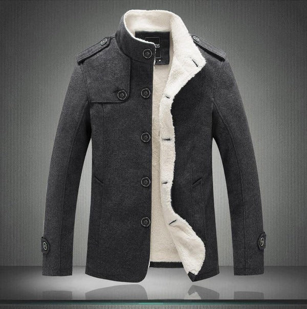 Drune | Trenchcoat Wollmix Schmaler Schnitt Doppelreiher mit Schulterklappen