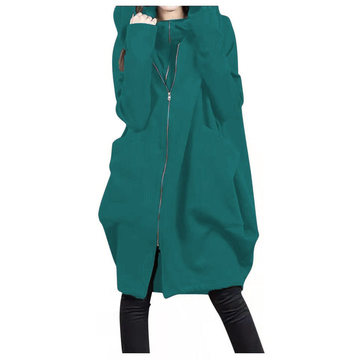 Drune | Mittellanger Mantel - Oversized Fit - Kapuze - Reißverschluss - Weicher Woll-Look