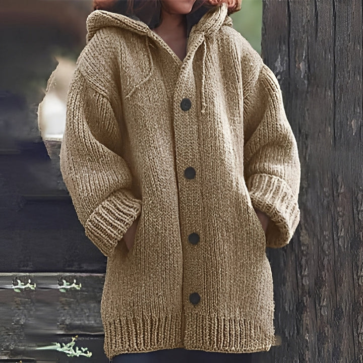 Drune | Bequemer Strickcardigan mit Kapuze für Frauen